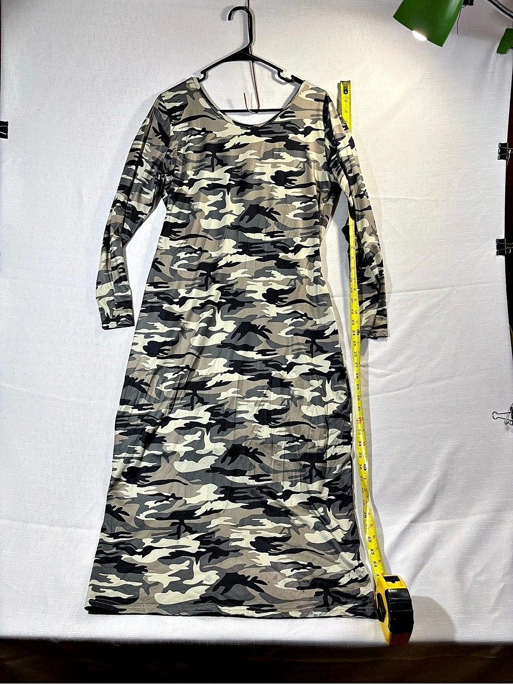 Camo Maxi Dress in Gray & Black Size XL Like New